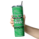 personalized-marshall-thundering-herd-chevron-patch-green-skinny-tumbler-best-selling.webp