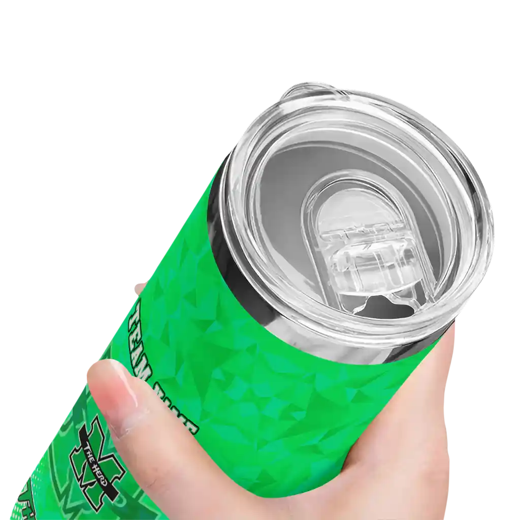 personalized-marshall-thundering-herd-starburst-tiles-green-skinny-tumbler-high-quality.webp