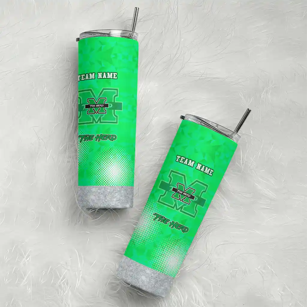 personalized-marshall-thundering-herd-starburst-tiles-green-skinny-tumbler-top-rated.webp