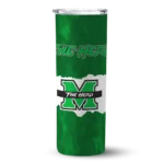 personalized-marshall-thundering-herd-torn-band-green-white-skinny-tumbler-best-selling-1.webp