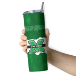 personalized-marshall-thundering-herd-torn-band-green-white-skinny-tumbler-best-selling-1.webp