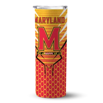 Personalized Maryland Terrapins Chevron Stripes Red Skinny Tumbler