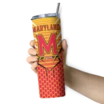 personalized-maryland-terrapins-chevron-stripes-red-skinny-tumbler-best-selling.webp