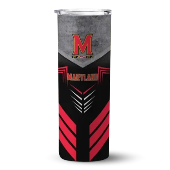Personalized Maryland Terrapins Hexagon Honeycomb Red Black Skinny Tumbler