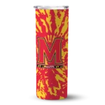 personalized-maryland-terrapins-metallic-grid-red-skinny-tumbler-best-selling.webp