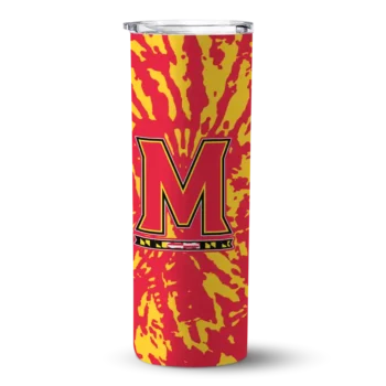 Personalized Maryland Terrapins Metallic Grid Red Skinny Tumbler