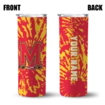 personalized-maryland-terrapins-metallic-grid-red-skinny-tumbler-best-selling.webp