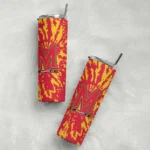 personalized-maryland-terrapins-metallic-grid-red-skinny-tumbler-best-selling.webp