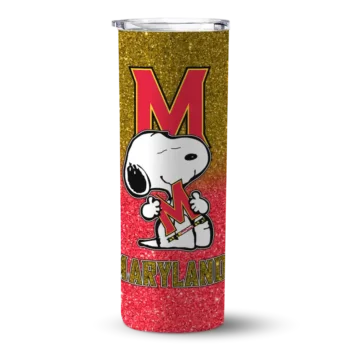 Personalized Maryland Terrapins Snoopy Attitude Red Skinny Tumbler