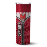 personalized-maryland-terrapins-sparkle-drip-red-skinny-tumbler-best-selling-1.webp