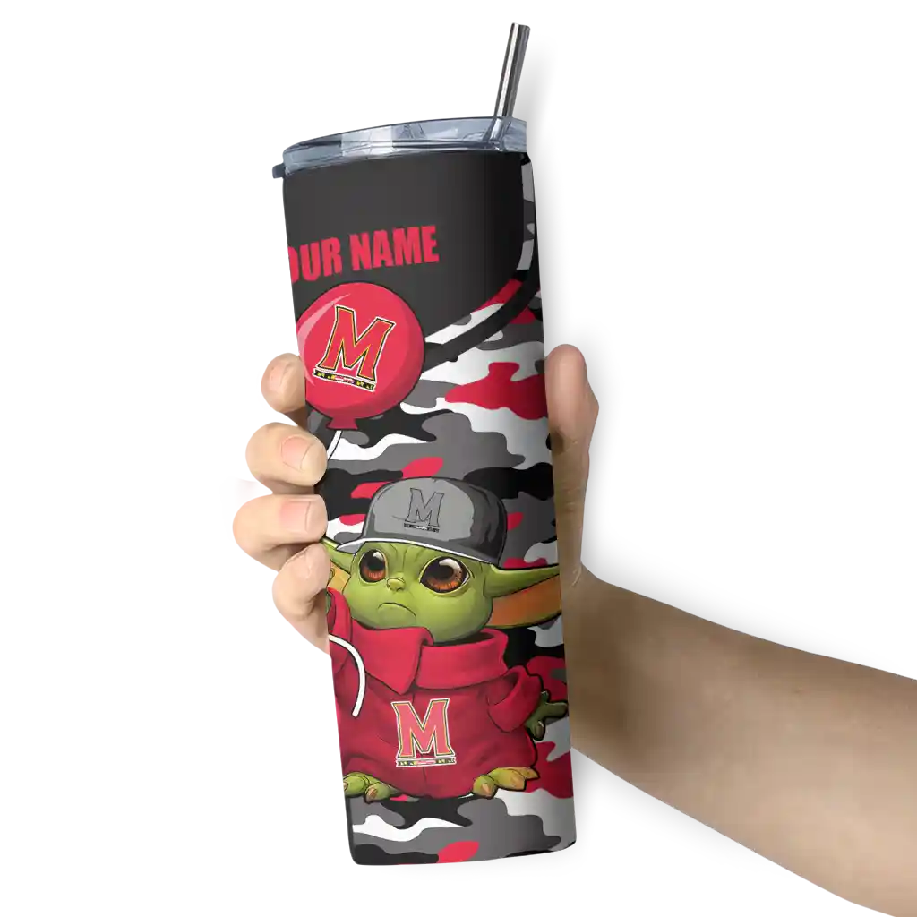 personalized-maryland-terrapins-yoda-camo-red-black-skinny-tumbler-premium-grade.webp