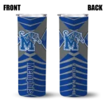 personalized-memphis-tigers-camo-texture-blue-skinny-tumbler-best-selling.webp