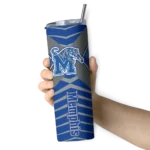 personalized-memphis-tigers-camo-texture-blue-skinny-tumbler-best-selling.webp