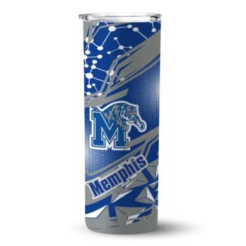 Personalized Memphis Tigers Helmet Clash Blue Skinny Tumbler