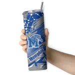personalized-memphis-tigers-helmet-clash-blue-skinny-tumbler-best-selling.webp
