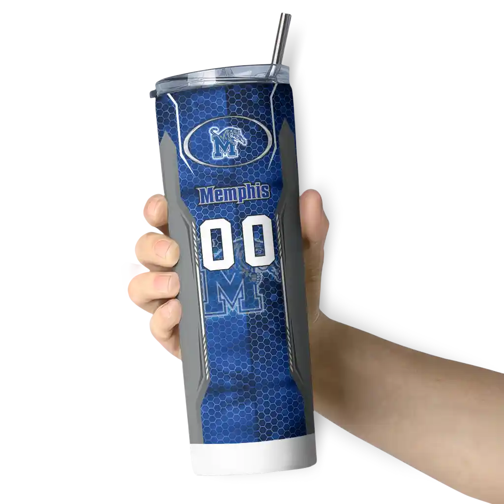 personalized-memphis-tigers-stacked-diamond-blue-skinny-tumbler-premium-grade.webp