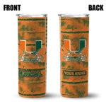 personalized-miami-hurricanes-chevron-patch-orange-skinny-tumbler-best-selling.webp