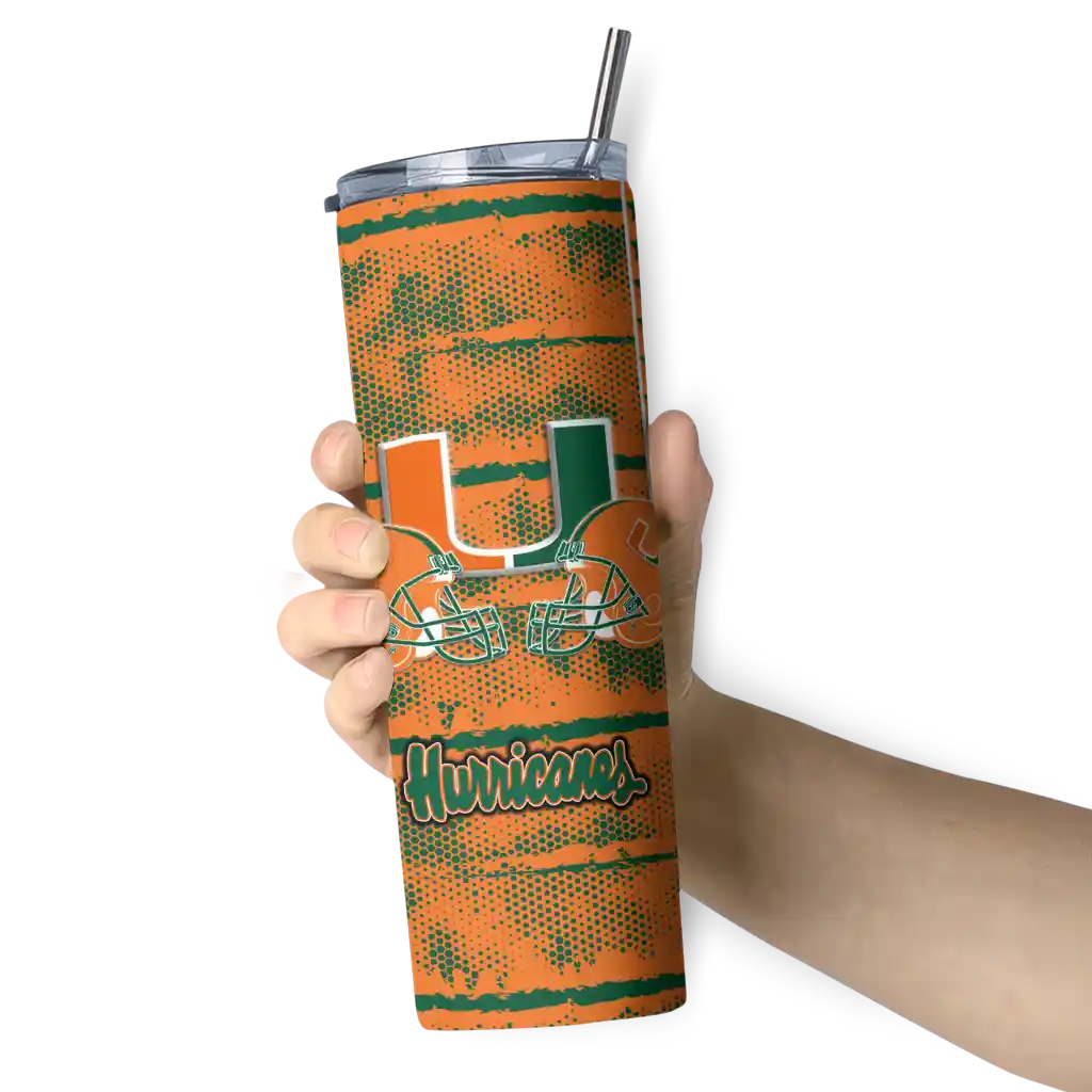 personalized-miami-hurricanes-chevron-patch-orange-skinny-tumbler-premium-grade-1.webp