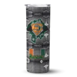 personalized-miami-hurricanes-chevron-v-orange-gray-skinny-tumbler-best-selling.webp