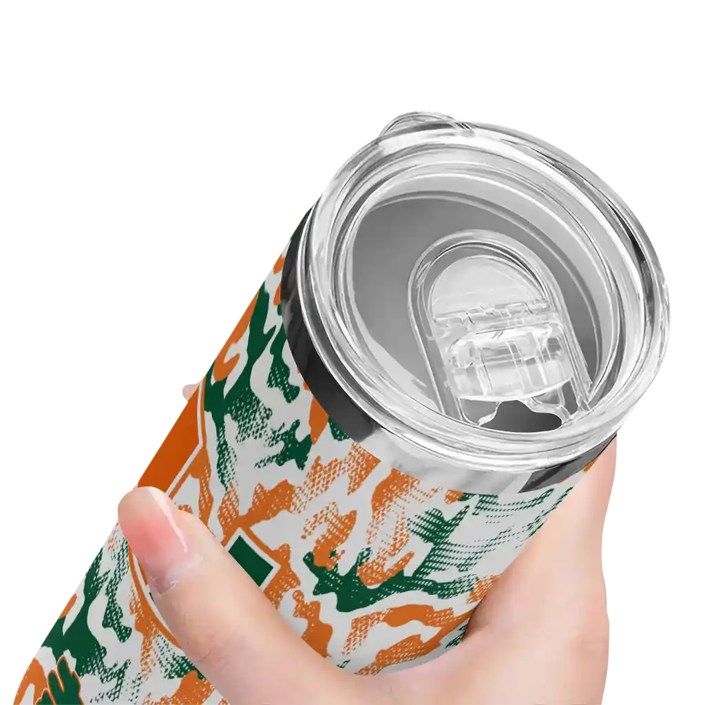 personalized-miami-hurricanes-claw-marks-orange-white-skinny-tumbler-high-quality.webp
