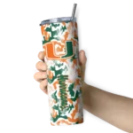 personalized-miami-hurricanes-claw-marks-orange-white-skinny-tumbler-best-selling.webp