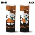 personalized-miami-hurricanes-hello-kitty-orange-black-skinny-tumbler-best-selling.webp