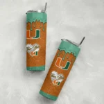 personalized-miami-hurricanes-pixel-fade-orange-skinny-tumbler-best-selling-1.webp
