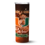 personalized-miami-hurricanes-rose-romance-orange-black-skinny-tumbler-best-selling.webp