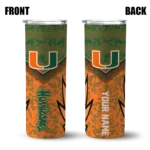 personalized-miami-hurricanes-spiral-burst-print-orange-skinny-tumbler-best-selling.webp