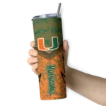 personalized-miami-hurricanes-spiral-burst-print-orange-skinny-tumbler-best-selling.webp