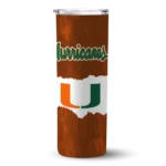 personalized-miami-hurricanes-torn-band-orange-white-skinny-tumbler-best-selling.webp