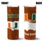 personalized-miami-hurricanes-torn-band-orange-white-skinny-tumbler-best-selling.webp