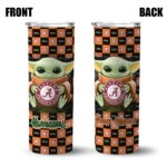personalized-miami-hurricanes-yoda-cozy-orange-black-skinny-tumbler-best-selling.webp