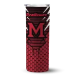 personalized-miami-redhawks-chevron-stripes-red-skinny-tumbler-best-selling.webp
