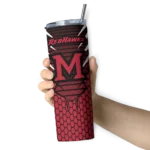 personalized-miami-redhawks-chevron-stripes-red-skinny-tumbler-best-selling.webp