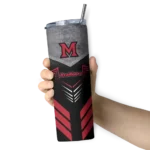 personalized-miami-redhawks-hexagon-honeycomb-red-black-skinny-tumbler-best-selling.webp