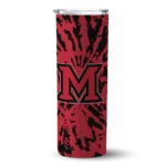 personalized-miami-redhawks-metallic-grid-red-skinny-tumbler-best-selling.webp