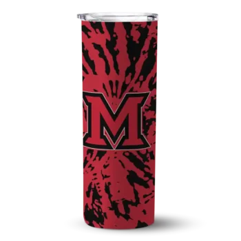 Miami RedHawks Tumber - Personalized Metallic Grid Skinny Red