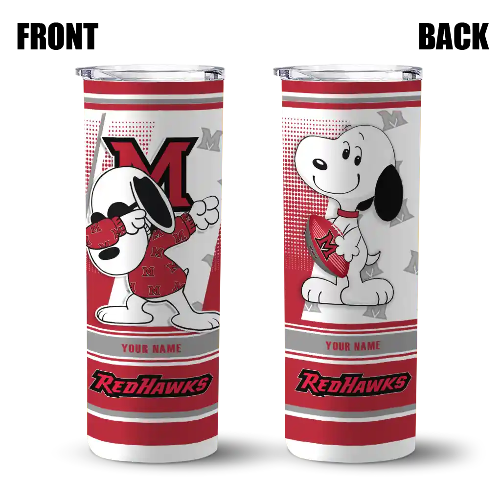 personalized-miami-redhawks-snoopy-dog-red-white-skinny-tumbler-fashion-forward.webp