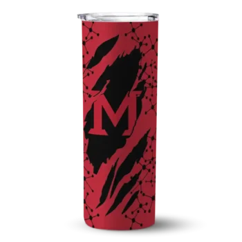 Personalized Miami RedHawks Star Pop Red Black Skinny Tumbler