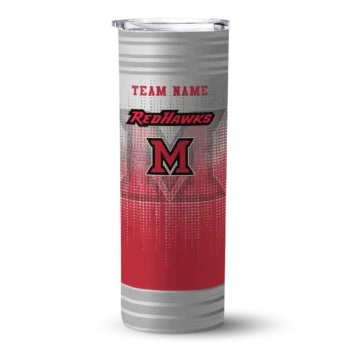 Personalized Miami RedHawks Swirl Texture Red Skinny Tumbler