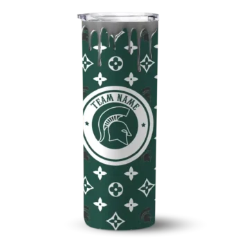 Personalized Michigan State Spartans Camo Streak Green Skinny Tumbler