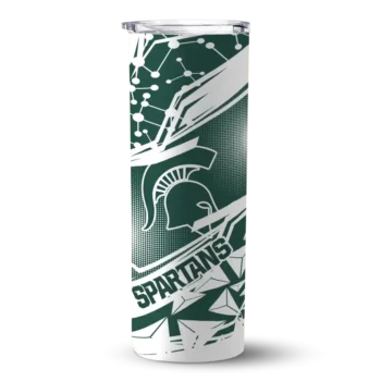 Personalized Michigan State Spartans Helmet Clash Green Skinny Tumbler