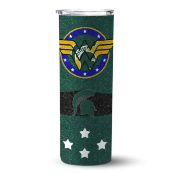 Personalized Michigan State Spartans Star Cluster Green Skinny Tumbler