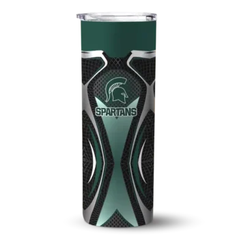 Personalized Michigan State Spartans Superman Emblem Green Black Skinny Tumbler