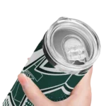 personalized-michigan-state-spartans-web-stripes-green-white-skinny-tumbler-best-selling.webp