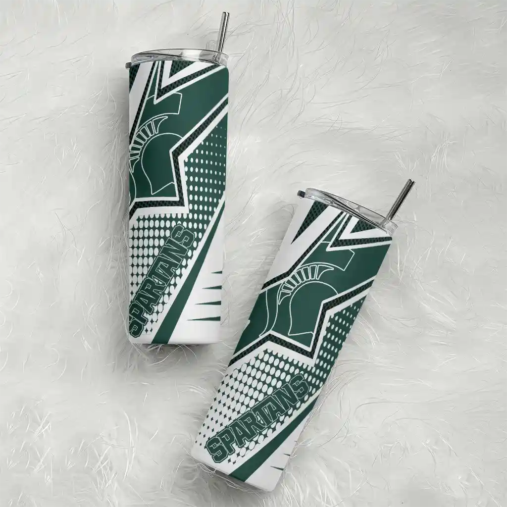 personalized-michigan-state-spartans-web-stripes-green-white-skinny-tumbler-top-rated.webp