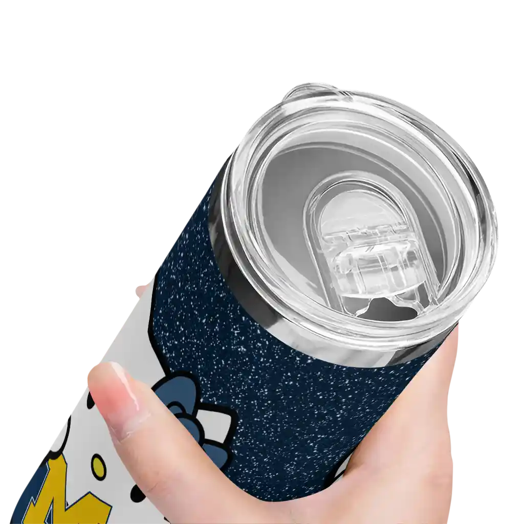 personalized-michigan-wolverines-hello-kitty-blue-black-skinny-tumbler-high-quality.webp