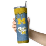 personalized-michigan-wolverines-pixel-fade-blue-skinny-tumbler-best-selling-1-1.webp