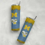 personalized-michigan-wolverines-pixel-fade-blue-skinny-tumbler-best-selling-1-1.webp